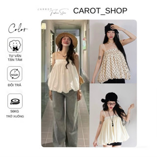 AT01( tặng buộc tốc ngẫu nhiên ) Áo 2 dây dáng bí babydoll basic by CarrotShop