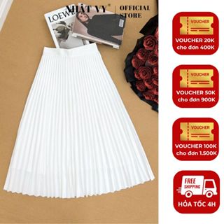 Chân váy nữ Nhật Vy dáng dài xếp ly có lót chất lụa phù hợp công sở dạo phố sang chảnh - D2719