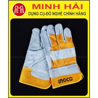 INGCO - Găng tay vải da 10,5 inch. Model: HGVC01. Chất liệu bằng vải da bò