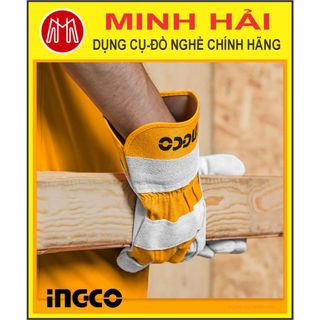 INGCO - Găng tay vải da 10,5 inch. Model: HGVC01. Chất liệu bằng vải da bò