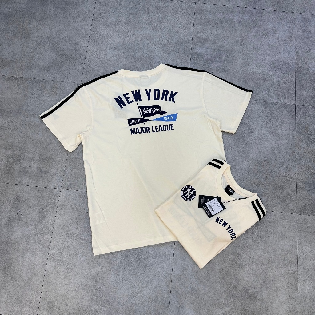 [Chính Hãng] Áo Thun New Era ÁO THUN NEW ERA NY SỌC KEM 13551072 ♦️ New Era T-Shirt | Áo Thun New Er