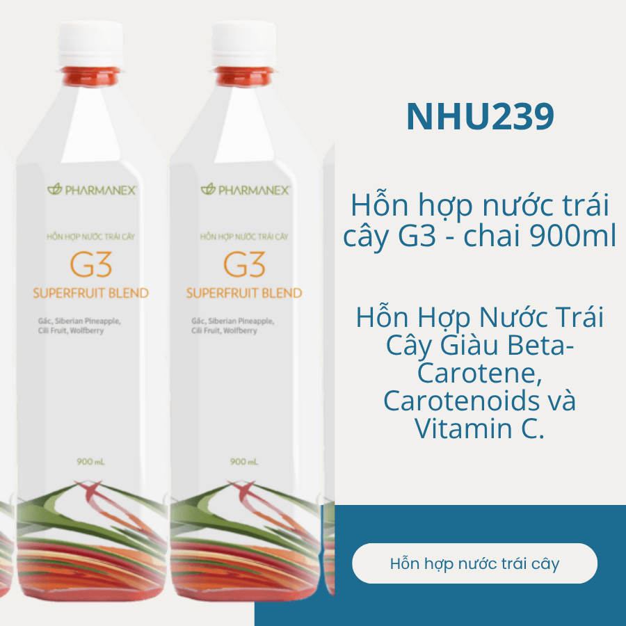 Hỗn hợp nước trái cây G3 - chai 900ml (2 chai hoặc lẻ 1 chai)