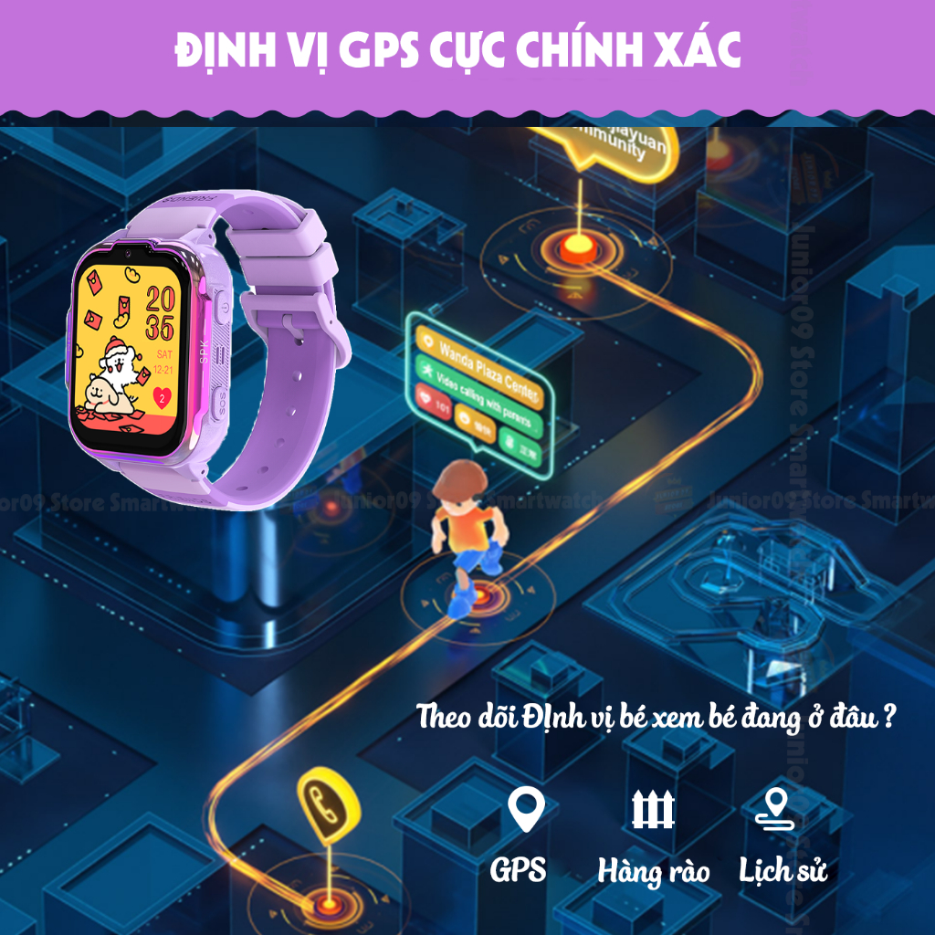 [ MÀU ĐỘC QUYỀN ] Đồng hồ thông minh Trẻ em JUNIOR09 WATCH KID COLOR | Lắp sim 4G Nghe gọi, Định vị GPS, Video Call, SOS | BigBuy360 - bigbuy360.vn