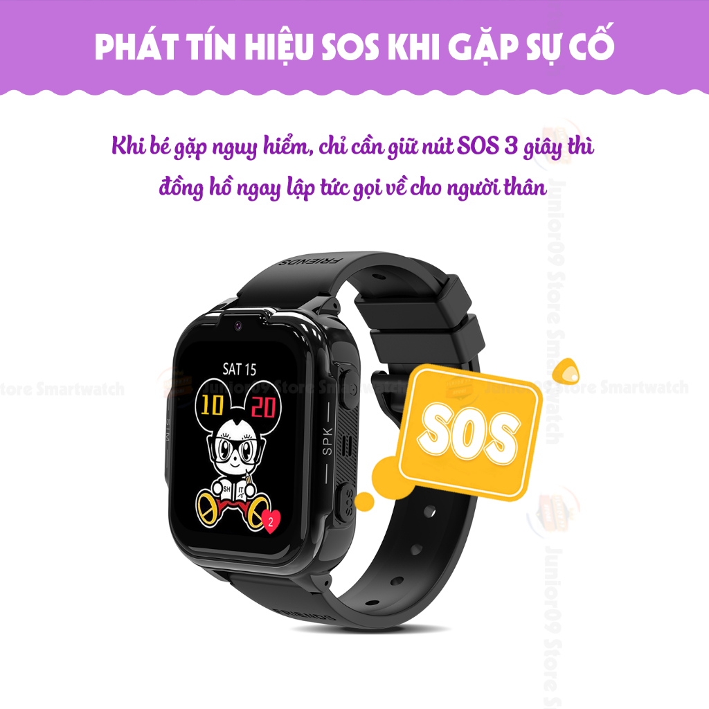 [ MÀU ĐỘC QUYỀN ] Đồng hồ thông minh Trẻ em JUNIOR09 WATCH KID COLOR | Lắp sim 4G Nghe gọi, Định vị GPS, Video Call, SOS | BigBuy360 - bigbuy360.vn