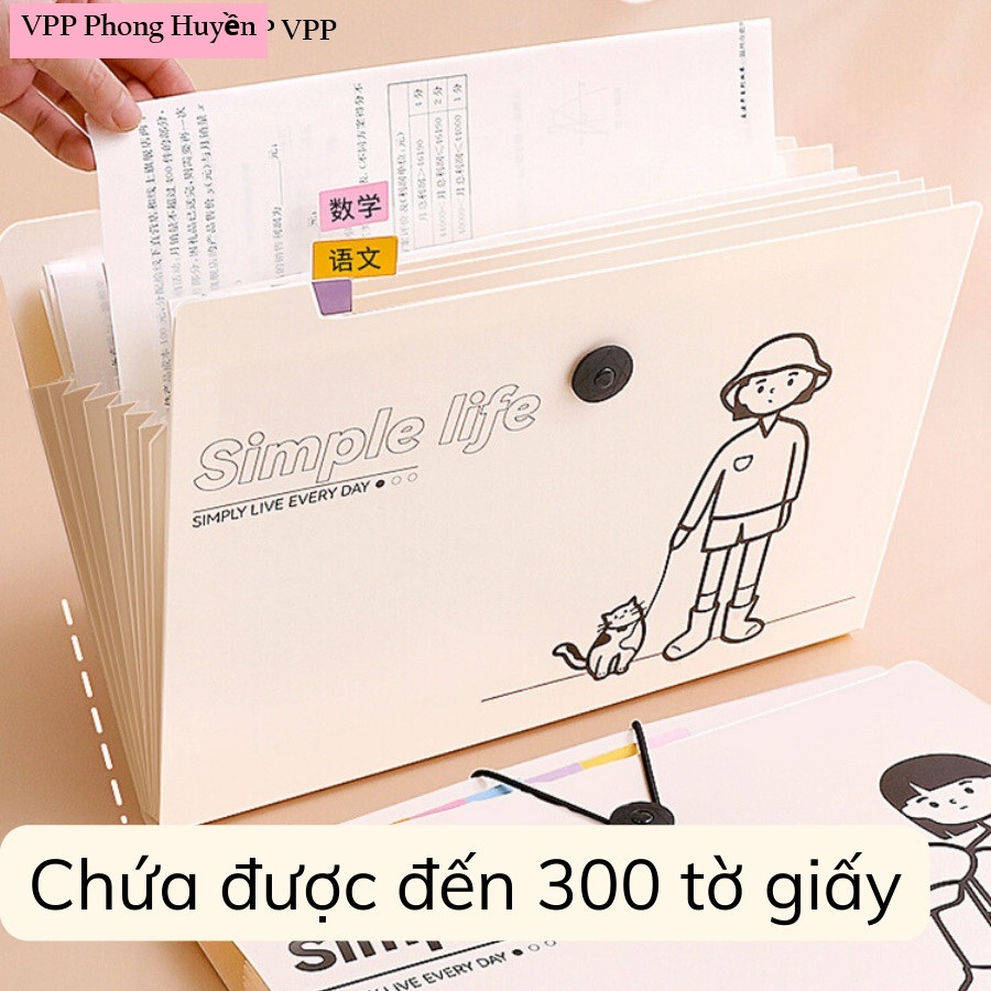 Túi đựng tài liệu A4 PP cao cấp, nhiều ngăn, trắng trong suốt, chống nước, VPP Phong Huyền
