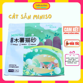 (Hoả tốc) Cát Sắn vệ sinh MINISO cho mèo cao cấp siêu vón không dính đáy 100% từ sắn tự nhiên 1,25kg