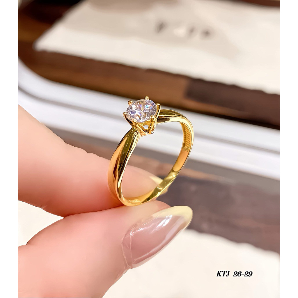 nhẫn ổ đá cao thân trơn đơn giản basic