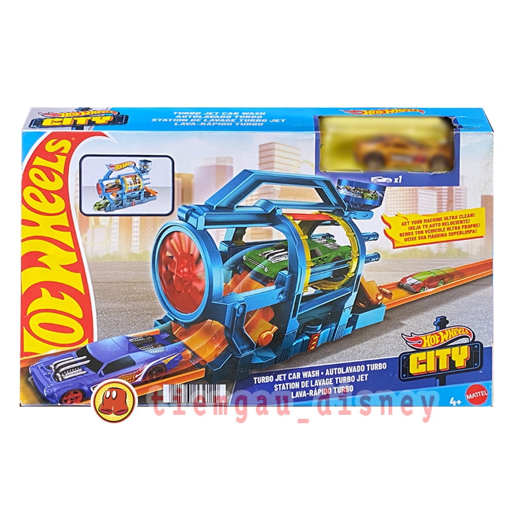 Đồ Chơi HOT WHEELS Trạm Rửa Xe Tốc Độ Turbo - Hot Wheels Turbo Jet Car Wash Playset