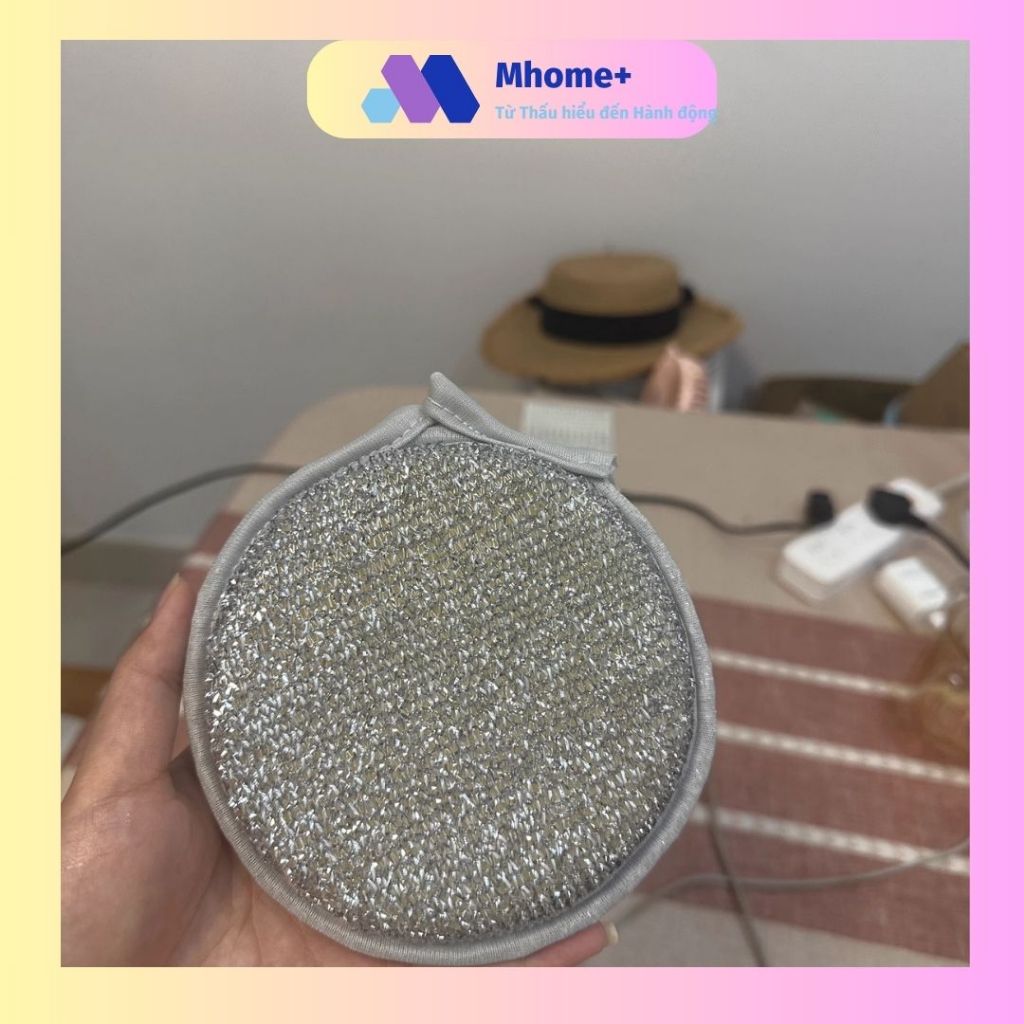 Mhome+MIẾNG TRÒN RỬA BÁT 2 MẶT XÁM