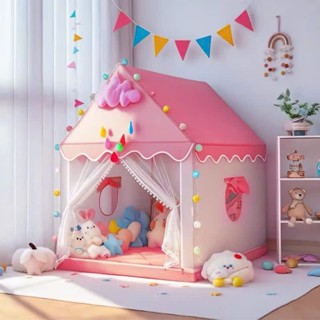 Lều chơi cho bé hình ngôi nhà, lều vải mini trẻ em tạo không gian riêng cho bé vui chơi