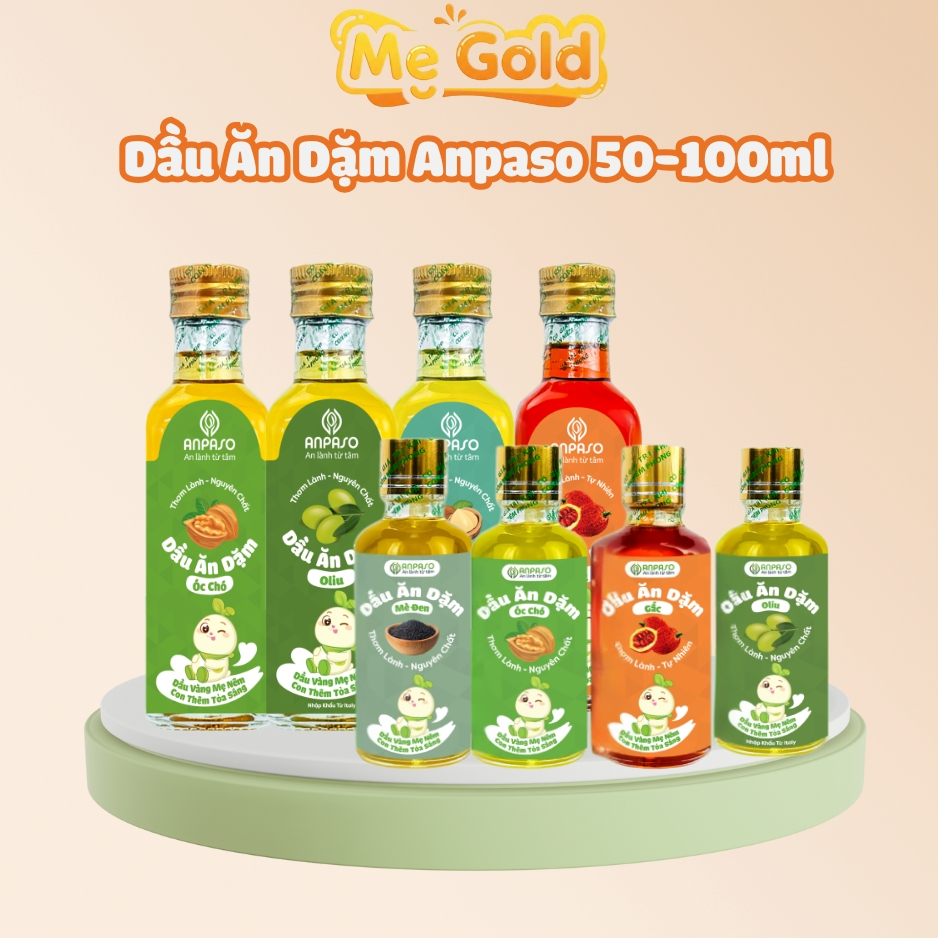 Dầu ăn dặm cho bé Anpaso 50ML giúp phát triển trí não, Dầu ăn dặm Anpaso giúp cải thiện biếng ăn tăng cường DHA cho bé