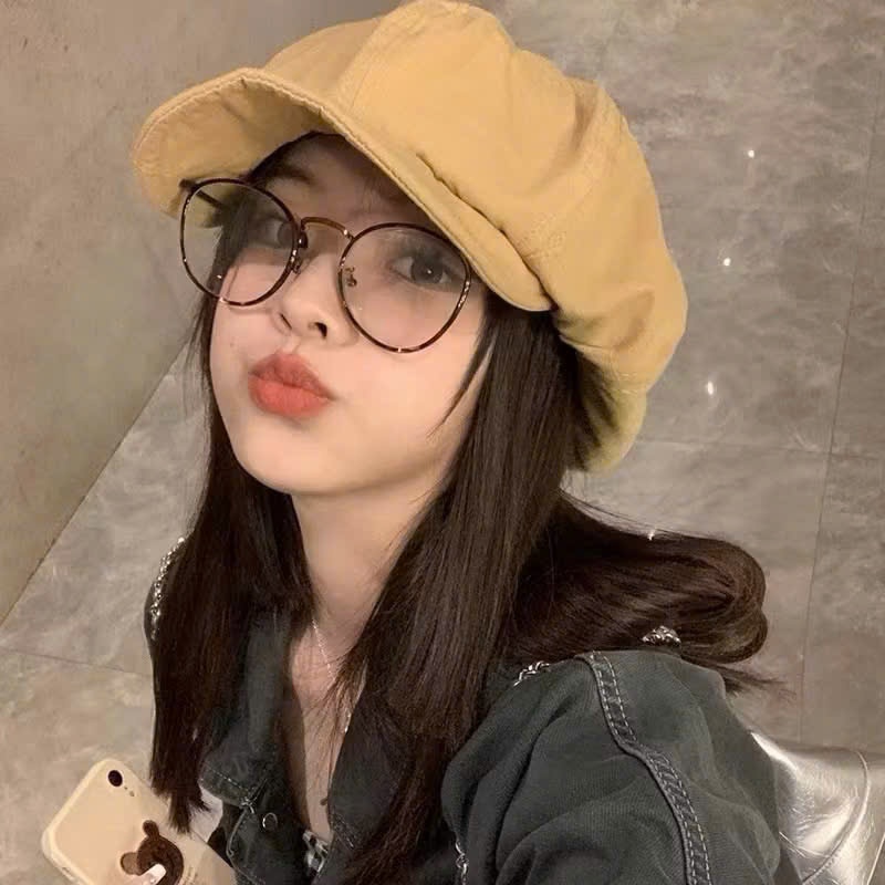 Mũ nồi mũ Beret dạ họa tiết phong cách Hàn Quốc, mũ thu đông cho nữ | BigBuy360 - bigbuy360.vn