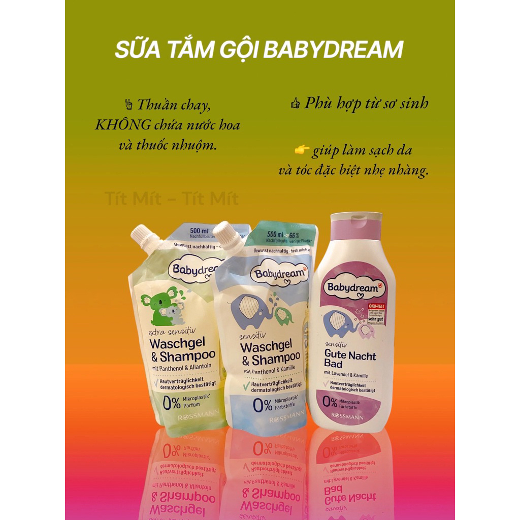 SỮA TẮM GỘI BABYDREAM 500ml