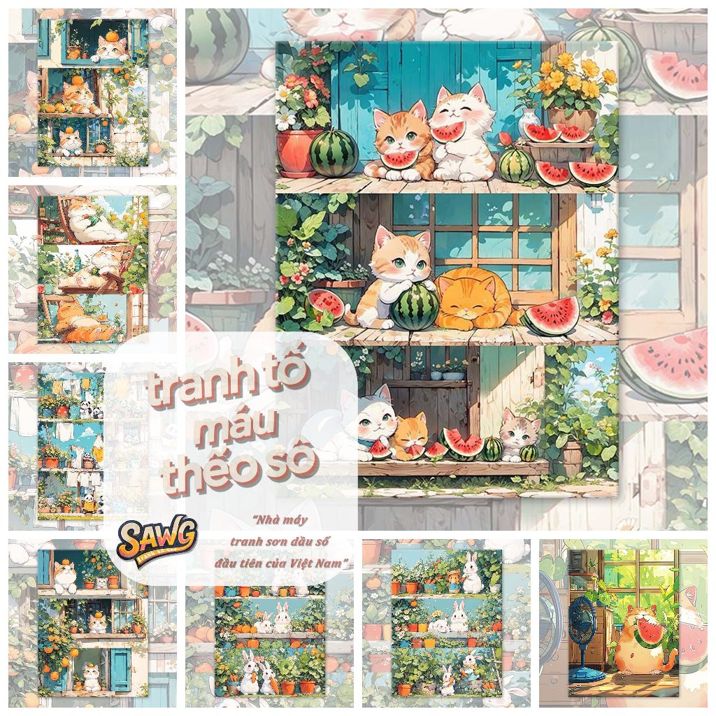 Sawg-căng khung-40*50-tranh tô màu theo số -thời gian chữa lành-tranh tô màu số hoá -tranh số hoá-tranh số hóa -