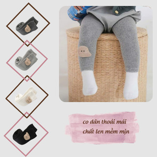 Quần Tất Len Lót Lông Thêu Hình Gấu 3D Siêu Dày Cực Ấm dễ thương Cho Bé Trai và Bé Gái siêu xịn xò