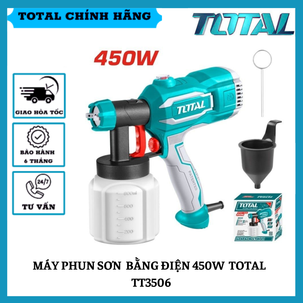 Máy phun sơn dùng điện 450W TOTAL TT3506 hàng chính hãng