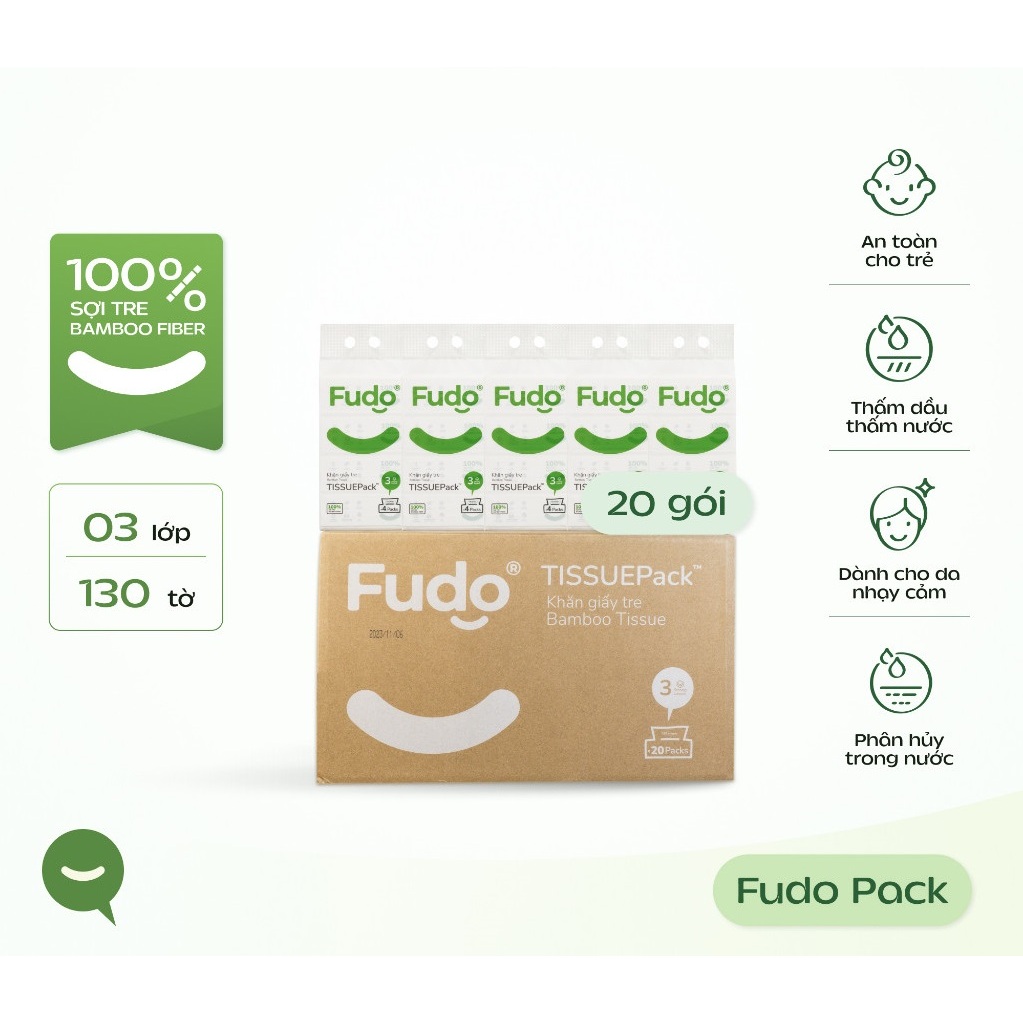 KHĂN GIẤY FUDO - Khăn Giấy Rút Để Bàn Tissue Pack (thùng)