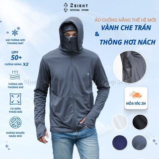 Áo khoác chống nắng nam 2 lớp vải mát che trán có lưới nách thoáng khí chống tia uv mùa hè