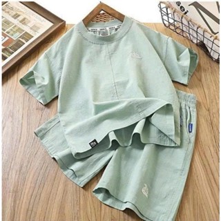 Bộ đồ bé trai cộc tay vải đũi, size từ 15 - 53kg, quần áo bé trai size đại, bộ cộc tay mùa hè xuất dư siêu đẹp cho