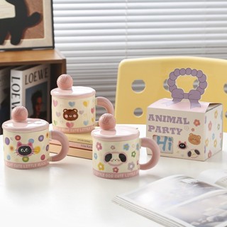 Cốc sứ cute quà tặng sinh nhật, ly sứ có nắp đậy quà tặng cho người yêu, bạn thân
