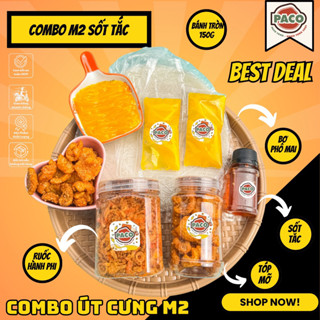 [M2 5 MÓN] COMBO BÁNH TRÁNG PHƠI SƯƠNG BƠ PHÔ MAI ÚT CƯNG M2 ĐẦY ĐỦ TOPPING 1 BÁNH TRÁNG 1 HỦ TỐP MỠ 1 HỦ RUỐC HÀNH PHI