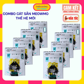 [Combo 8 túi Hoả tốc] Cát Sắn MeowMo kèm gói khử mùi- Siêu vón cục khử mùi không dính đáy không bụi