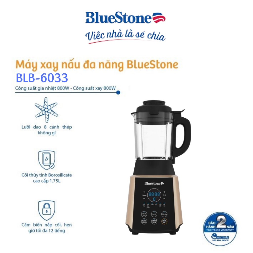 [ 1 ĐỔI 1 TRONG 30 NGÀY ] Máy Làm Sữa Hạt Đa Năng CHÍNH HÃNG BlueStone BLB-6033 | 1.75 Lít - 800W |