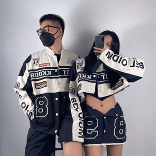 Áo Khoác Bóng Chày Tháo Rời Được Croptop Áo Đôi Set Đồ Nữ Nam Kiểu Motorbike Retro Cá Tính Y2K Unisex M17