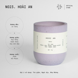 Nến thơm phòng Car pe di em thủ công cao cấp - Hũ xi măng màu tím Hoài An