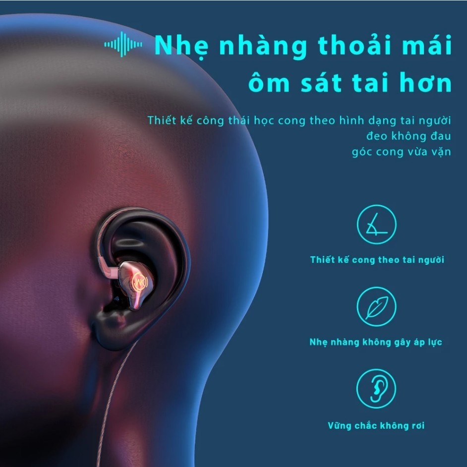 [CHÍNH HÃNG] Tai nghe nhét tai có dây WK YC08 Chống Ồn Cực Tốt, Âm Thanh Super Bass, Có Mic Nghe Nhạc Chơi Game | BigBuy360 - bigbuy360.vn
