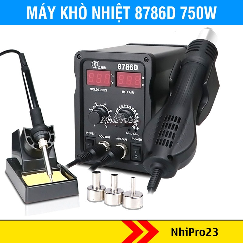 Trạm Hàn 8786D 2 Trong 1 750W – Khò Nhiệt + Mỏ Hàn Số Cho Sửa Chữa Điện Tử