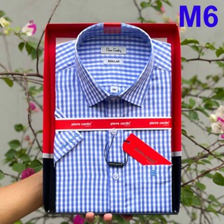 Áo Sơ Mi Nam, Sơ Mi Kẻ Xanh Nhỏ Ngắn Tay, Sơ Mi Nam Mẫu Hàn Quốc