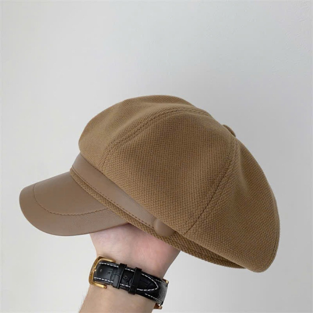 Mũ beret mix da PU có dây chỉnh vòng đầu mũ nồi lưỡi trai thời trang( FH43) | BigBuy360 - bigbuy360.vn