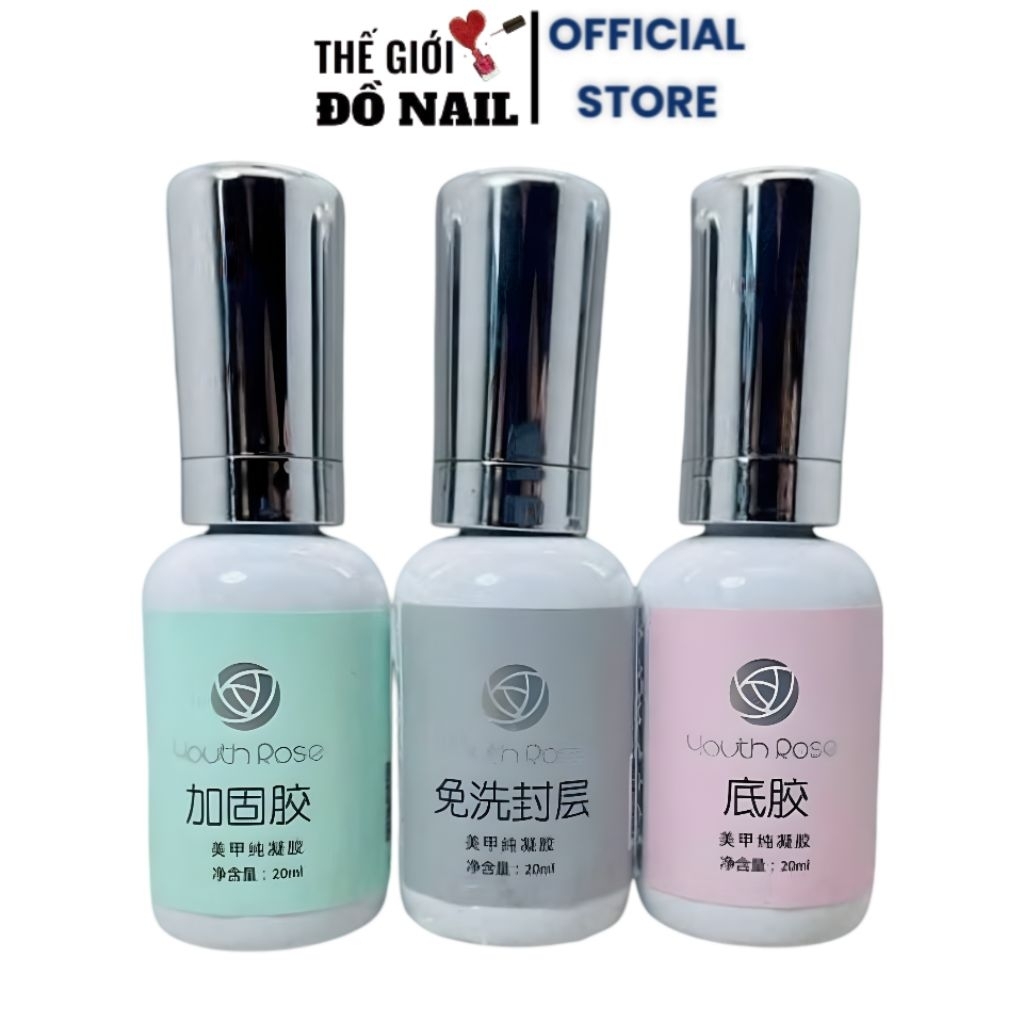 Base top hoa hồng Youth Rose - Sơn top gel liên kết, phủ bóng, cứng móng chuyên dụng làm nail