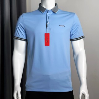 Áo Polo, Áo Thun Nam Xanh Lam Vải Thun Lạnh Mẫu Xuất Hàn Hè 2025