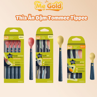 Thìa ăn dặm cho bé Tommee Tippee Softee kháng khuẩn an toàn, Thìa ăn dặm báo nóng Tommee Tippee Cho bé từ 4m+