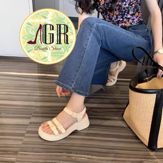  Sandal xuồng quai khoá gài si sáp mềm cao 6 cm - Bonita Shoes 