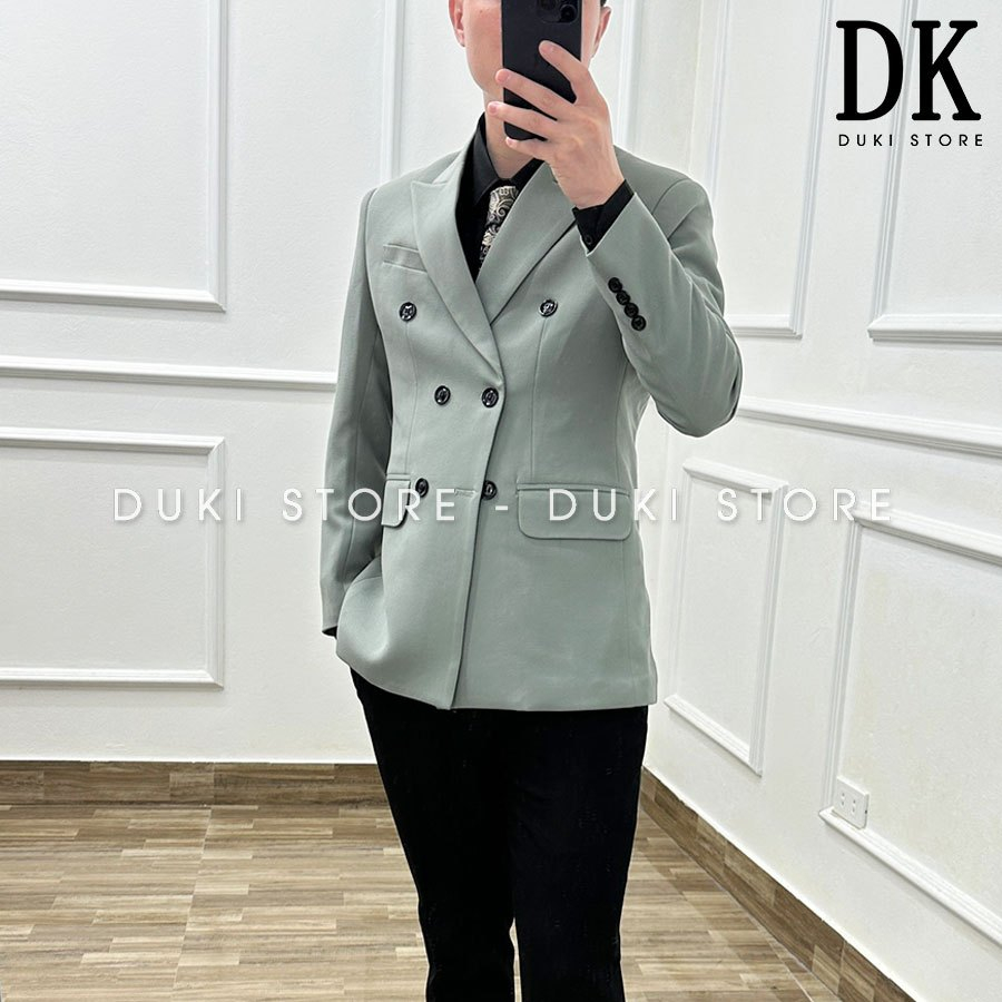 Áo vest nam, áo blazer nam 6 cúc Hàn Quốc xám cực sang EDK0009 - DUKI STORE