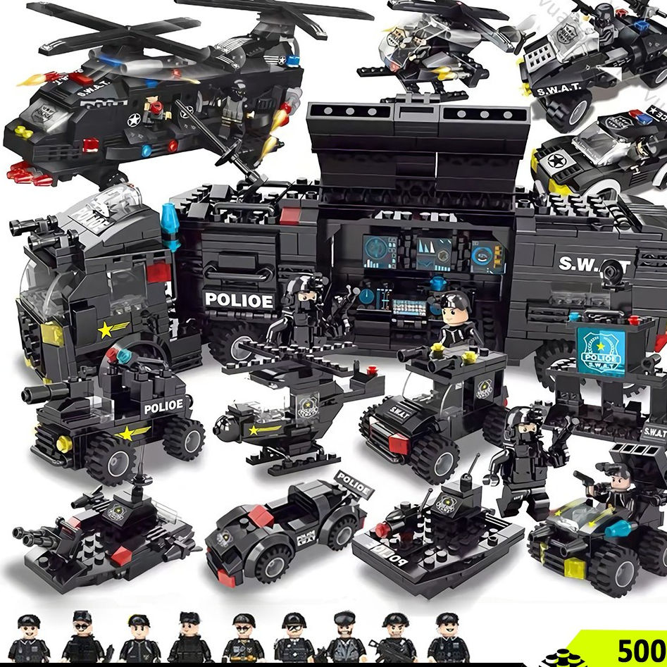 [giá GỐC] Đồ chơi lắp ghép Lego Cảnh Sát SWAT Lego Robot và Lego Máy Bay 500 - 900 Chi Tiết