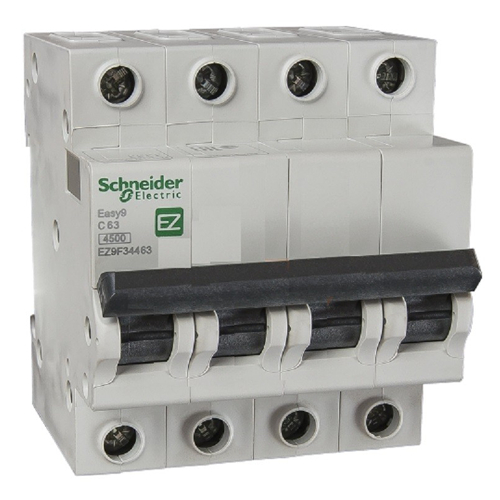 SCHNEIDER-Cầu dao tự động,MCB ,APTOMAT,CB CÀI dòng Easy9  EZ9F34463 -63A-4P-4.5KA