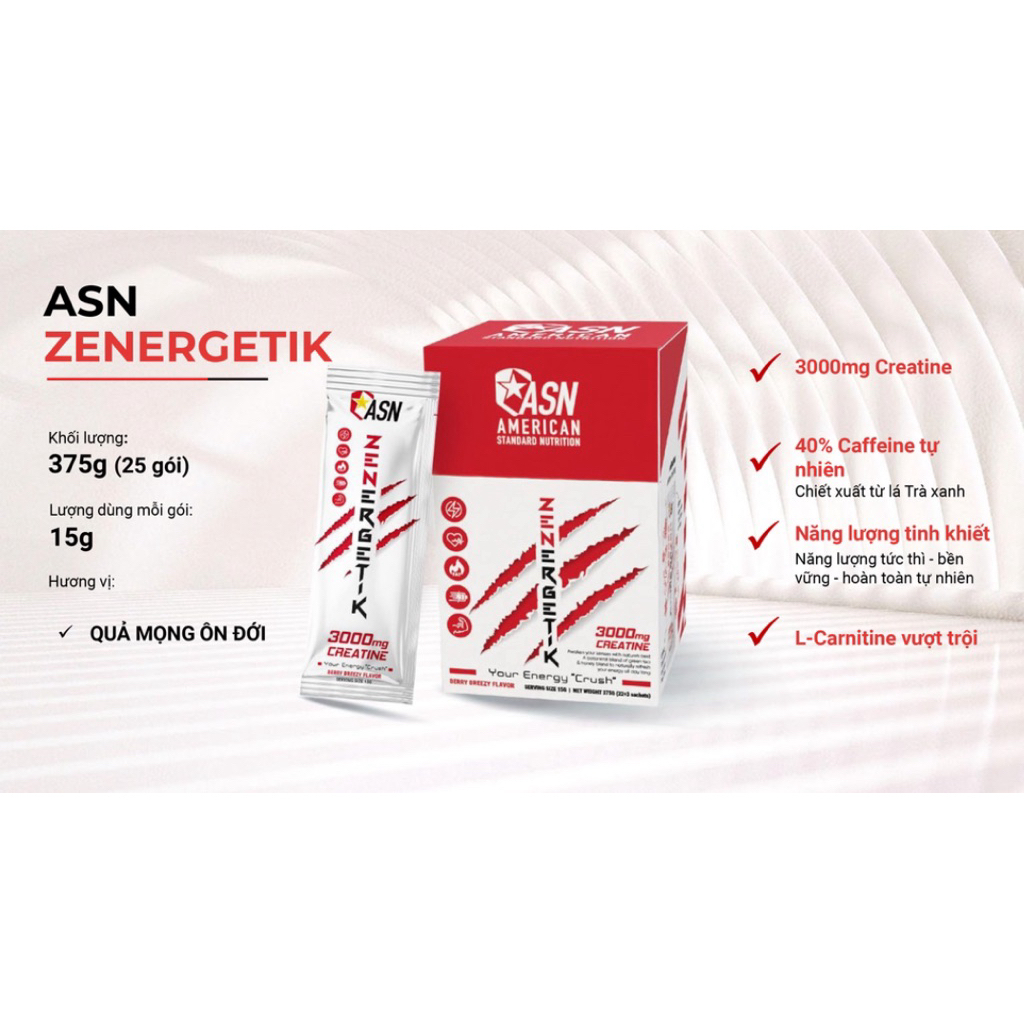 CREATINE ASN ZENEGERTIK VỊ QUẢ MỌNG ÔN ĐỚI