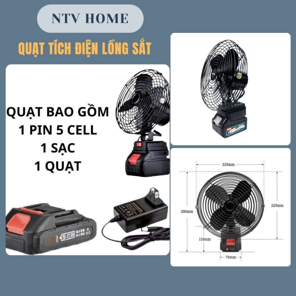 NTV HOME ,Quạt Tích Điện Mini Để Bàn Lượng Lớn PIN 10 Cell Làm Mát Cực Nhanh, Sử Dụng Liên Tục Nhiều