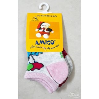 Set 2 Đôi Vớ Chân Cho Bé Sơ Sinh Amigo Cao Cấp (0-3 tháng)