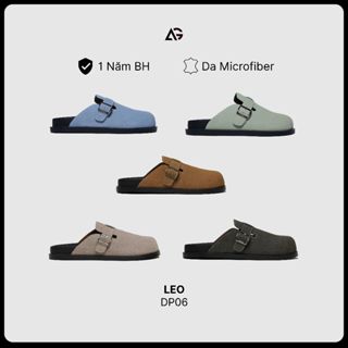 Dép nam nữ Birken da micofiber cao cấp LEO slip-on Sandals thiết kế độc quyền August bảo hành 12 tháng DP06