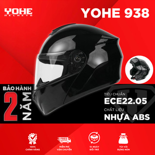[Mua 1 Tặng 1] Mũ Bảo Hiểm Fullface Lật Hàm YOHE 938 Một Kính Chuẩn ECE22.05 An Toàn Đi Phượt [Chính Hãng Thanh Lý]