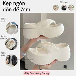  Dép bánh mì quai chéo đế độn cao 7cm dép tông kẹp ngón chất EVA siêu nhẹ 