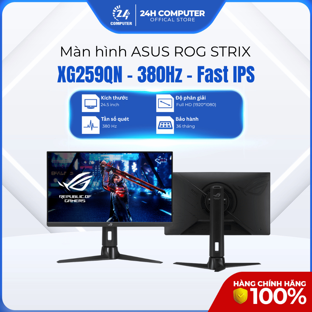 MÀN HÌNH ASUS ROG STRIX XG259QN - 380Hz -  Fast IPS - 24H Computer - Chính hãng, Bảo hành 36 tháng -