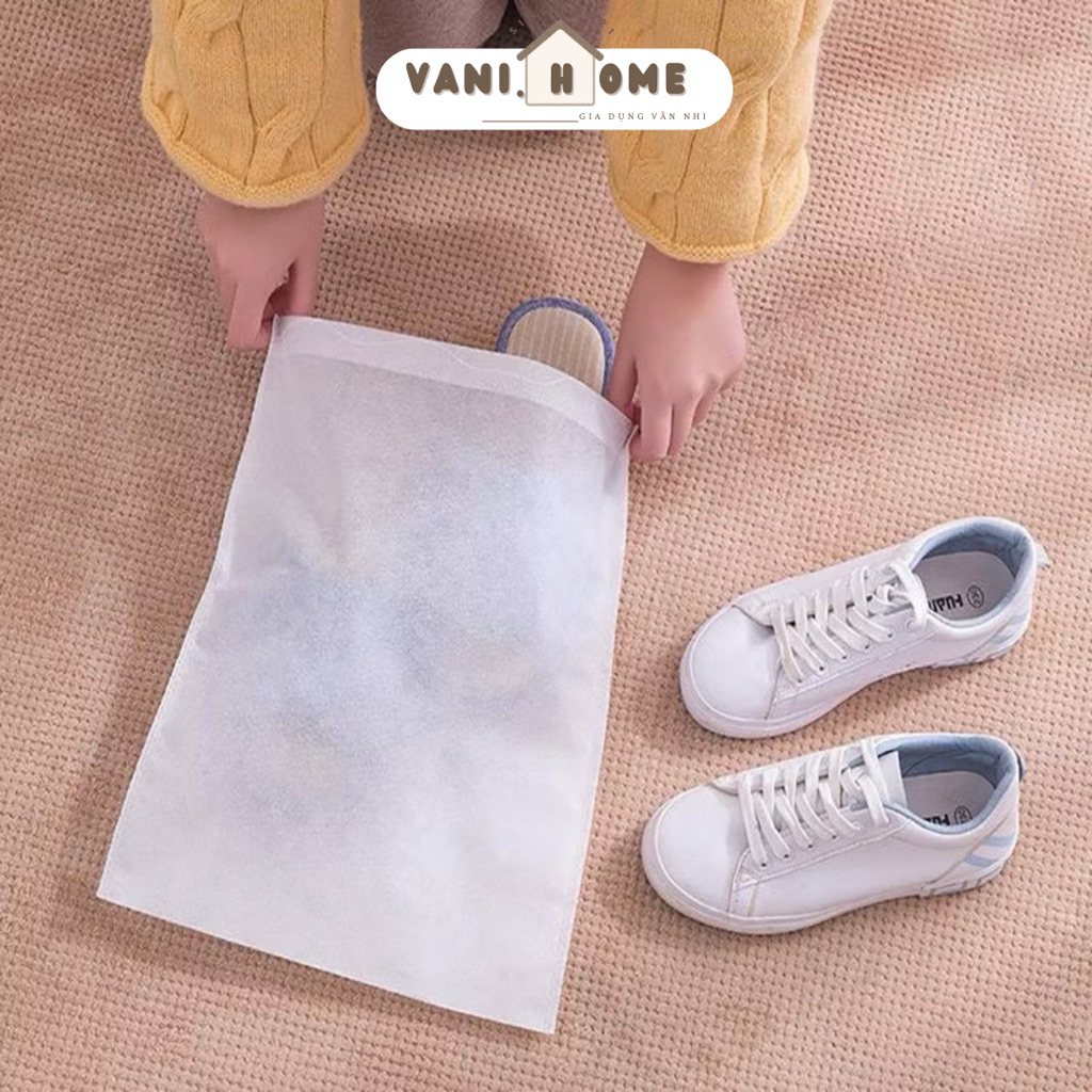 Combo 5 Túi đựng giày dép túi xách đa năng miệng dây rút chống bụi 30x37cm- Túi rút bọc giày sắp xếp vali du lịch
