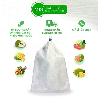  100 Túi Bọc Trái Cây Dây kẽm Vải Không Dệt bao bọc Bưởi Ổi Na Thái Xoài Nhãn Bọc Chống Côn Trùng 