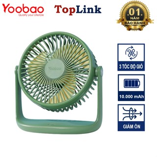 Quạt Mini Để Bàn Yoobao F2 Pro Lồng Quạt 16cm Mô Phỏng Gió Tự Nhiên 3 Mức Gió Nhỏ Gọn, Dung Lượng PIN 10.000mah